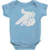 mickey hands gun Baby Onesie
