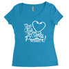 girls fish too only prettier Women's Triblend Scoop T-shirt
