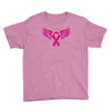 breast cancer ribbon with wing Youth Tee