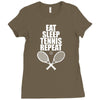Eat Sleep Tennis Repeat Ladies Fitted T-Shirt