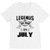 Legends Are Born In July V-Neck Tee