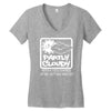 partly cloudy 100% getting wasted gift drugs drinking pissed bong fuun Women's V-Neck T-Shirt
