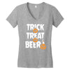 trick or treat or beer Women's V-Neck T-Shirt