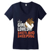 This Girl Loves Shetland Sheepdog Women's V-Neck T-Shirt