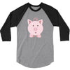 cute surprised pig pig 3/4 Sleeve Shirt