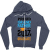 Class of 2017 Proud Grand Father Graduation Zipper Hoodie