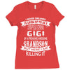 Super Cool Gigi Of A Freaking Awesome Grandson Ladies Fitted T-Shirt