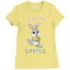 Bunny Happy Easter Ladies Fitted T-Shirt