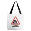 warning descent Tote Bags