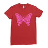 breast cancer butterfly Ladies Fitted T-Shirt