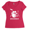 drummer drum kit indie rock music Women's Triblend Scoop T-shirt