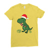 christmas dinosaur Ladies Fitted T-Shirt