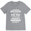 Super Cool Pop Pop Of A Freaking Awesome Granddaughter V-Neck Tee
