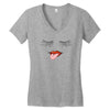 Eyelash And Lips Women's V-Neck T-Shirt