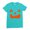 fun face pumpkin Ladies Fitted T-Shirt