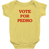 vote for pedro ringer t shirt napoleon dynamite ninja skills Baby Onesie