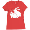 rude, rabbits humping,funny Ladies Fitted T-Shirt