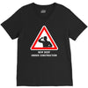 body under construction road sign V-Neck Tee