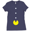 funny 80s pacman 'eating buttons' Ladies Fitted T-Shirt