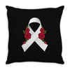 lung cancer white ribbon Throw Pillow
