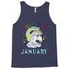 unicorns are born in january cute unicorn Tank Top
