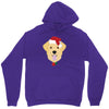 golden retriever dog with red santa's hat Unisex Hoodie