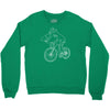 shark riding bicycle bike funny Crewneck Sweatshirt