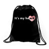 its My Heart Drawstring Bags