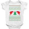 ugly sweater dinosour Baby Bodysuit