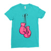 boxing gloves breast cancer Ladies Fitted T-Shirt