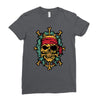 pirate bones skull Ladies Fitted T-Shirt