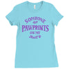 someone left paw prints on my heart Ladies Fitted T-Shirt