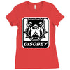 bull dog disobey Ladies Fitted T-Shirt