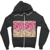 pink triangle print Zipper Hoodie
