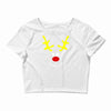reindeer face novelty christmas Crop Top