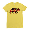mama christmas bear Ladies Fitted T-Shirt