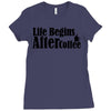 life begins after coffee Ladies Fitted T-Shirt