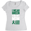 i wear green for my mom liver cancer awareness Women's Triblend Scoop T-shirt