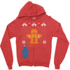 cookie monster gingerbread man ugly christmas sweater Zipper Hoodie
