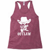 outlaw cow boy motor bike Racerback Tank