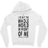 official t shirt red sleeping with sirens whole world lyrics all sizes Zipper Hoodie