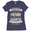 Super Cool Father Of A Freaking Awesome Daughter Ladies Fitted T-Shirt