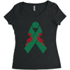 liver ribbon and rose Women's Triblend Scoop T-shirt