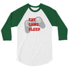 Eat Game Sleep 3/4 Sleeve Shirt