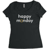 happy monday Women's Triblend Scoop T-shirt