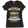 Super Cool Granddaughter Of A Freaking Awesome Grandpa Ladies Fitted T-Shirt