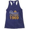 queens are born in october 1969 Racerback Tank