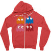 cool retro 80s pacman ghosts video games Zipper Hoodie