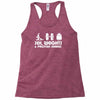 sex weights and protein shakes Racerback Tank