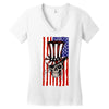 july 4th skull Women's V-Neck T-Shirt